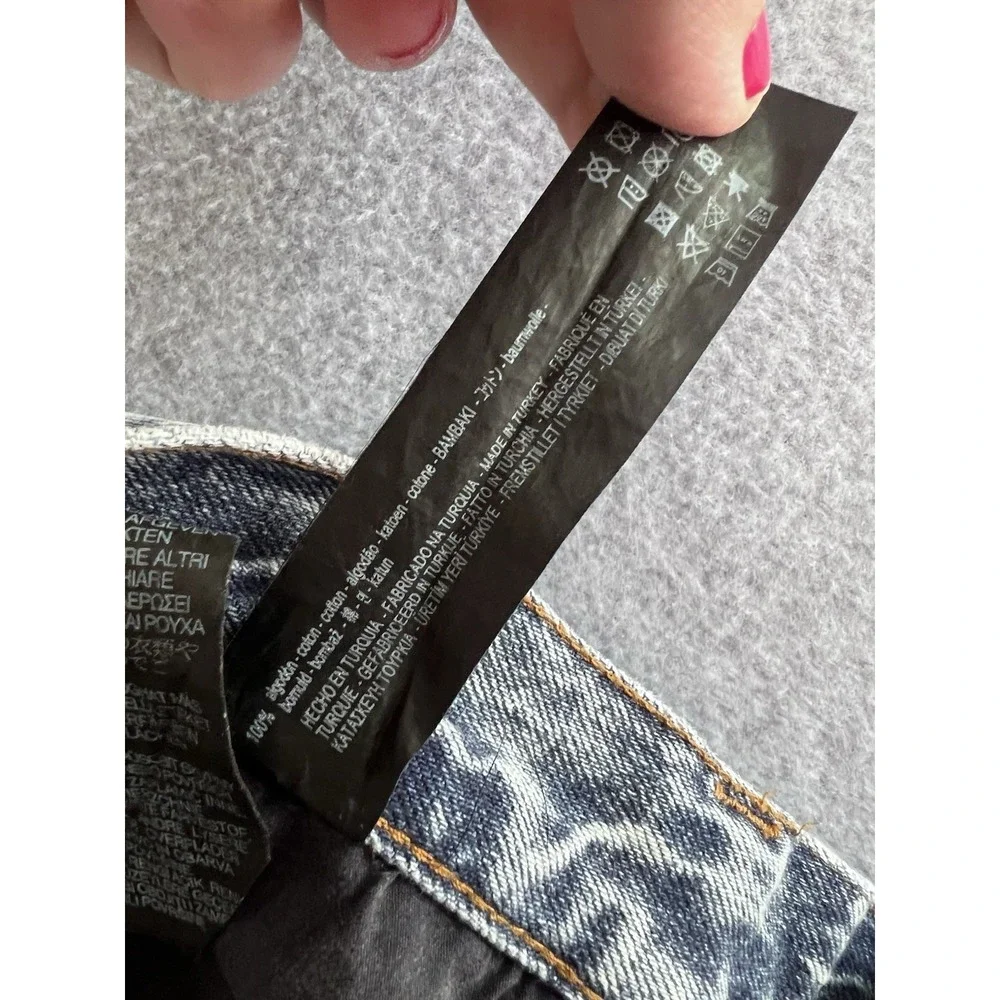 Zara Jeans Mens Size 36 White Acid Wash Distressed Raw Hem Skinny Button Fly‎